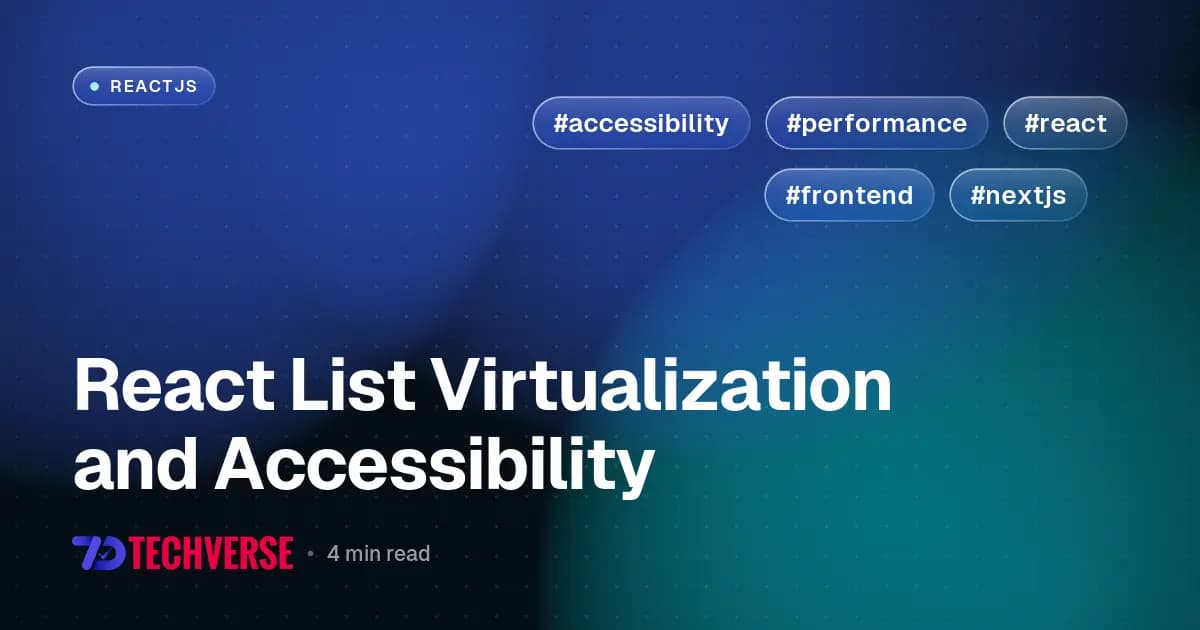 React List Virtualization and Accessibility