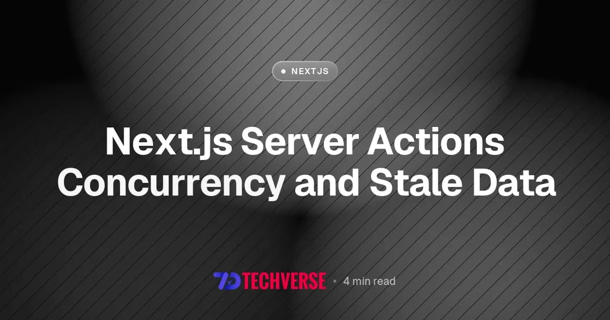 Next.js Server Actions Concurrency and Stale Data