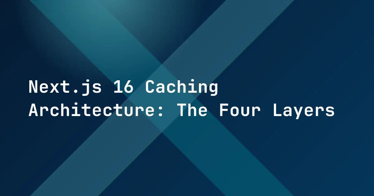 Next.js 16 Caching Architecture: The Four Layers