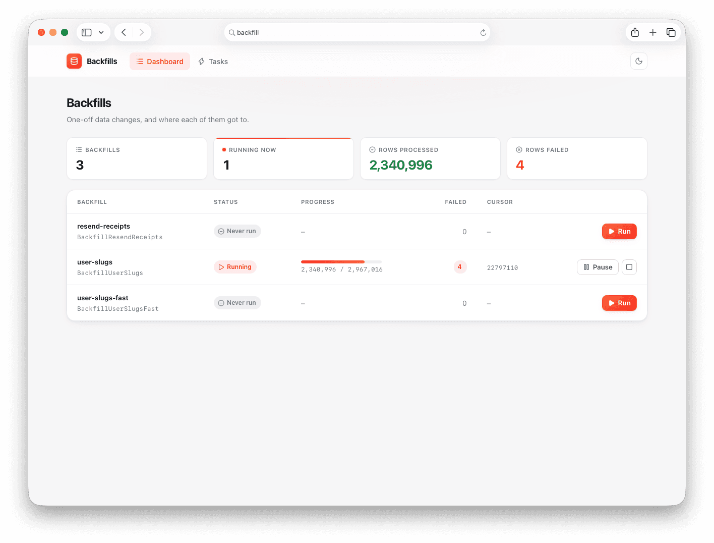 Safe, resumable data backfills for Laravel