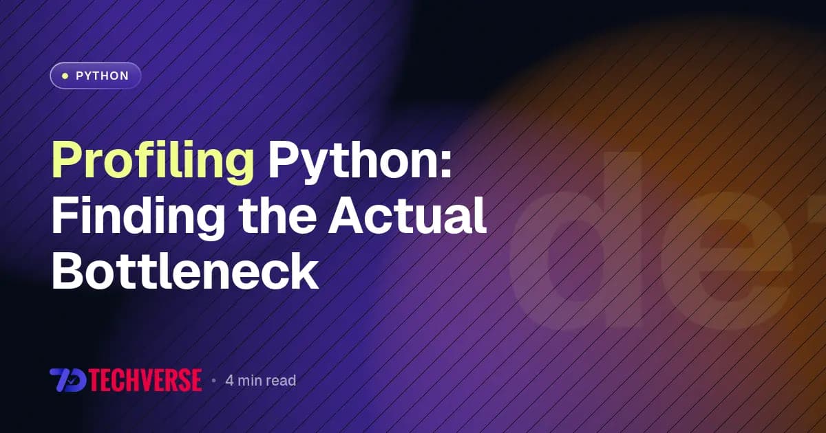 Profiling Python: Finding the Actual Bottleneck Profiling Python: Finding the Actual Bottleneck