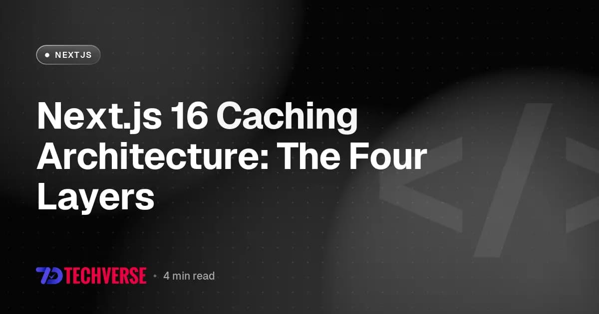 Next.js 16 Caching Architecture: The Four Layers