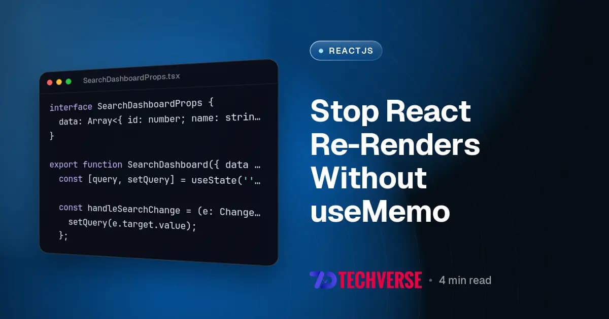 Stop React Re-Renders Without useMemo