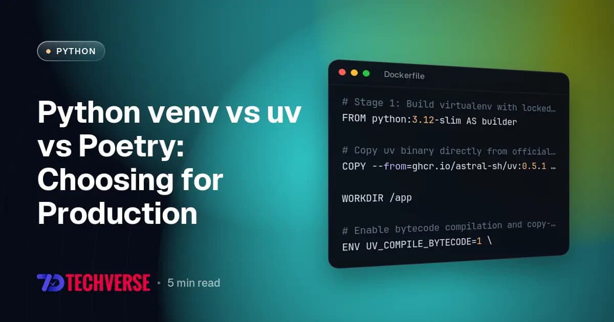 Python venv vs uv vs Poetry: Choosing for Production Python venv vs uv vs Poetry: Choosing for Production