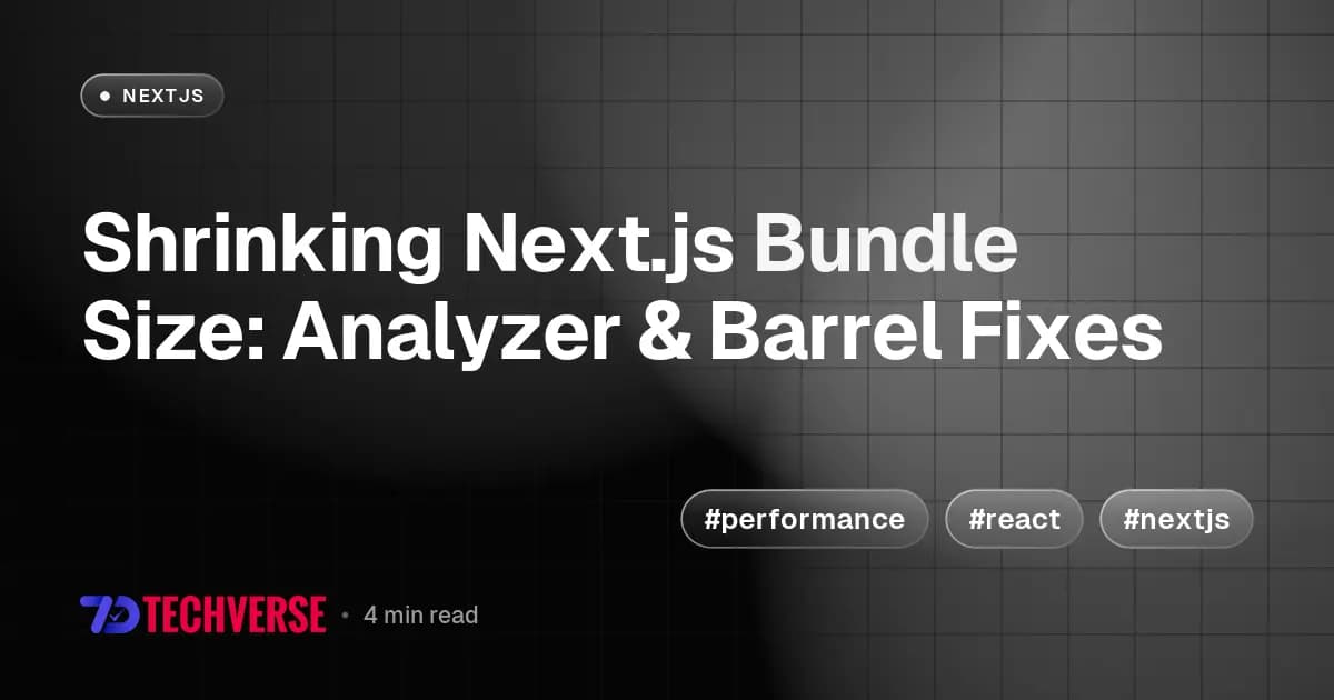 Shrinking Next.js Bundle Size: Analyzer & Barrel Fixes