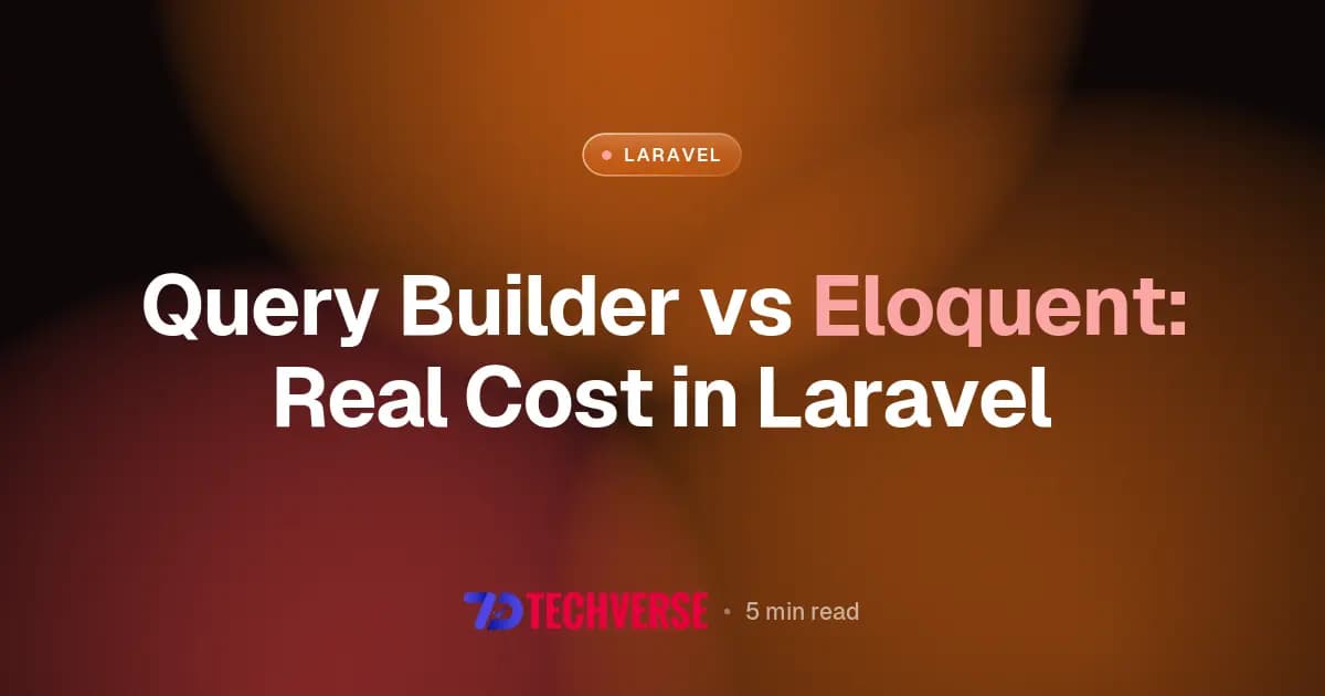 Query Builder vs Eloquent: Real Cost in Laravel