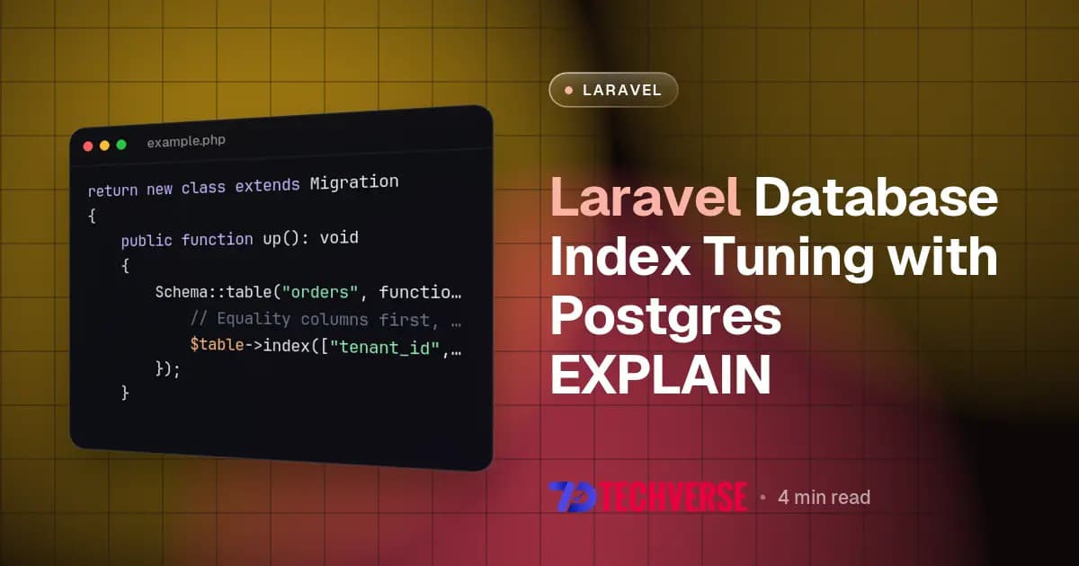 Laravel Database Index Tuning with Postgres EXPLAIN