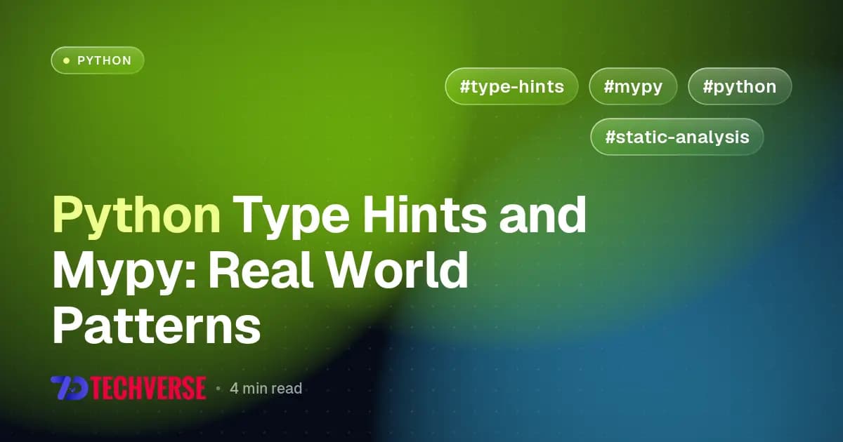 Python Type Hints and Mypy: Real World Patterns Python Type Hints and Mypy: Real World Patterns